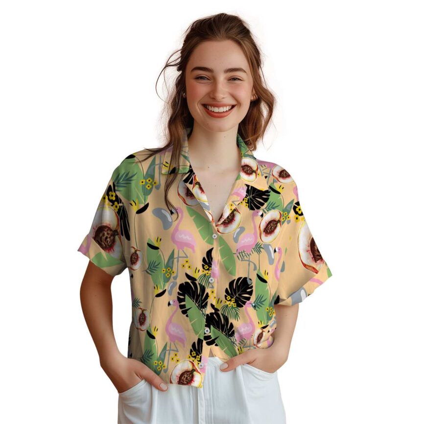 Peach Pink Flamingo Hawaiian Shirt Top rated