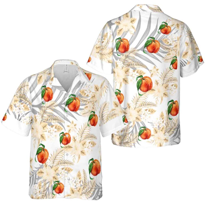 Peach Tropical Blossom Hawaiian Shirt Premium grade