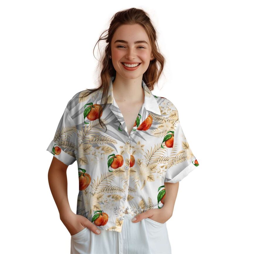 Peach Tropical Blossom Hawaiian Shirt Top rated