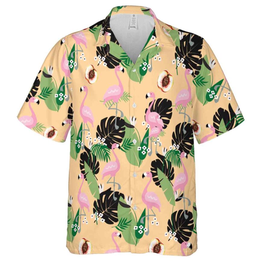 Peach Tropical Flamingo Hawaiian Shirt Fashion forward