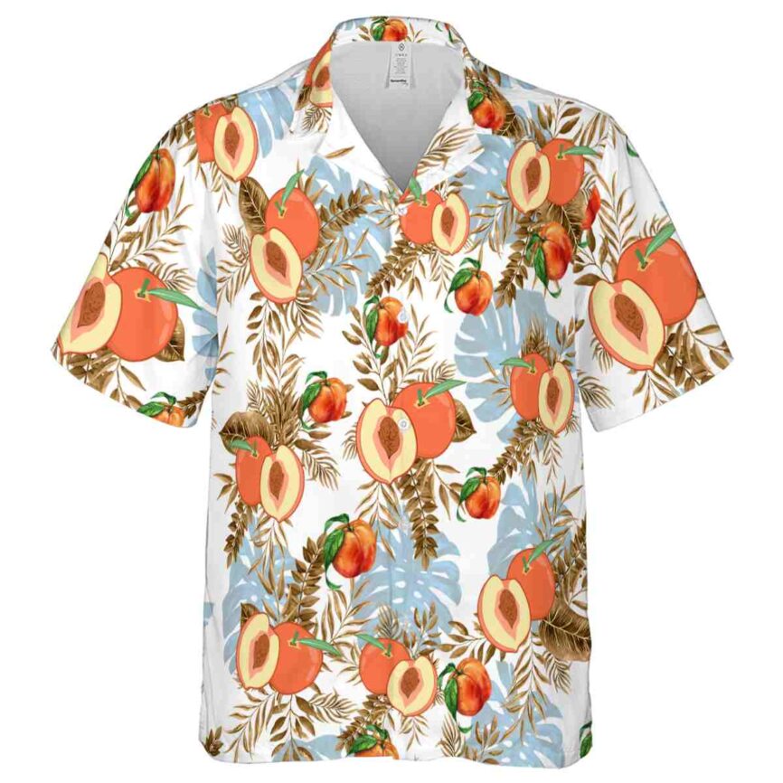 Peach Tropical Fronds Hawaiian Shirt Fashion forward