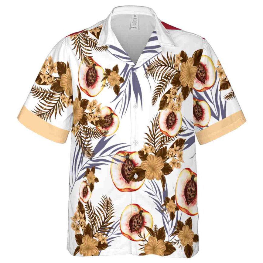 Peach US Flag Floral Hawaiian Shirt Fashion forward