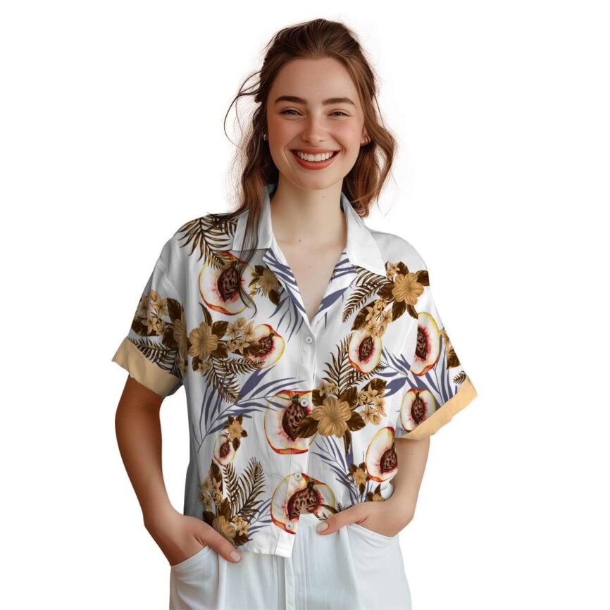 Peach US Flag Floral Hawaiian Shirt Top rated