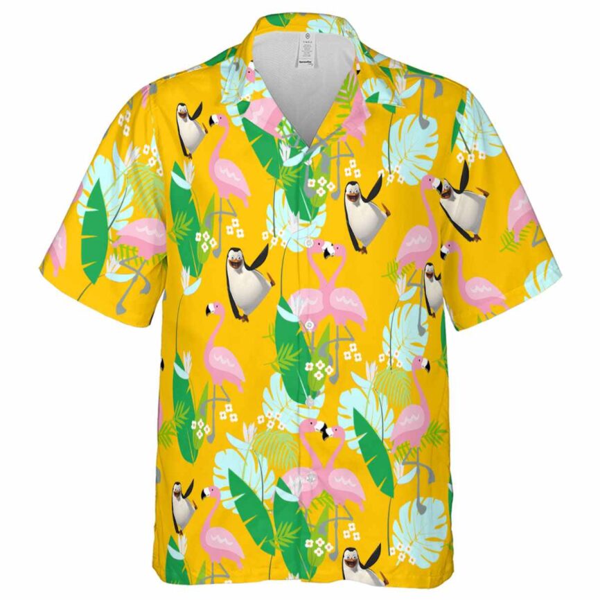 Penguin Flamingo Leaf Hawaiian Shirt Fashion forward