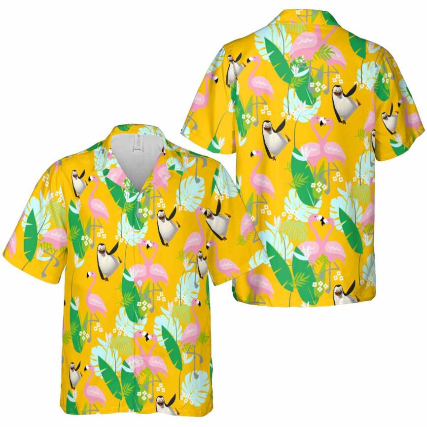 Penguin Flamingo Leaf Hawaiian Shirt Premium grade