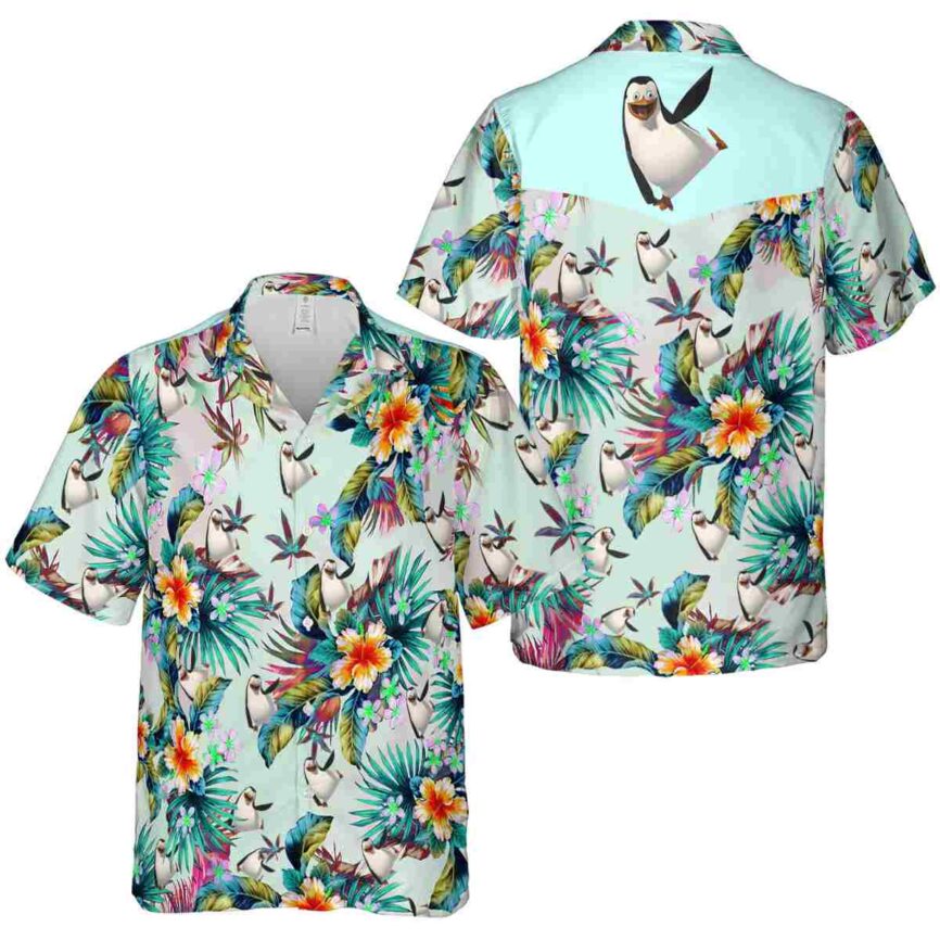 Penguin Floral Burst Hawaiian Shirt Premium grade