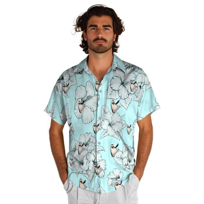 Penguin Hibiscus Flower Hawaiian Shirt New Arrival