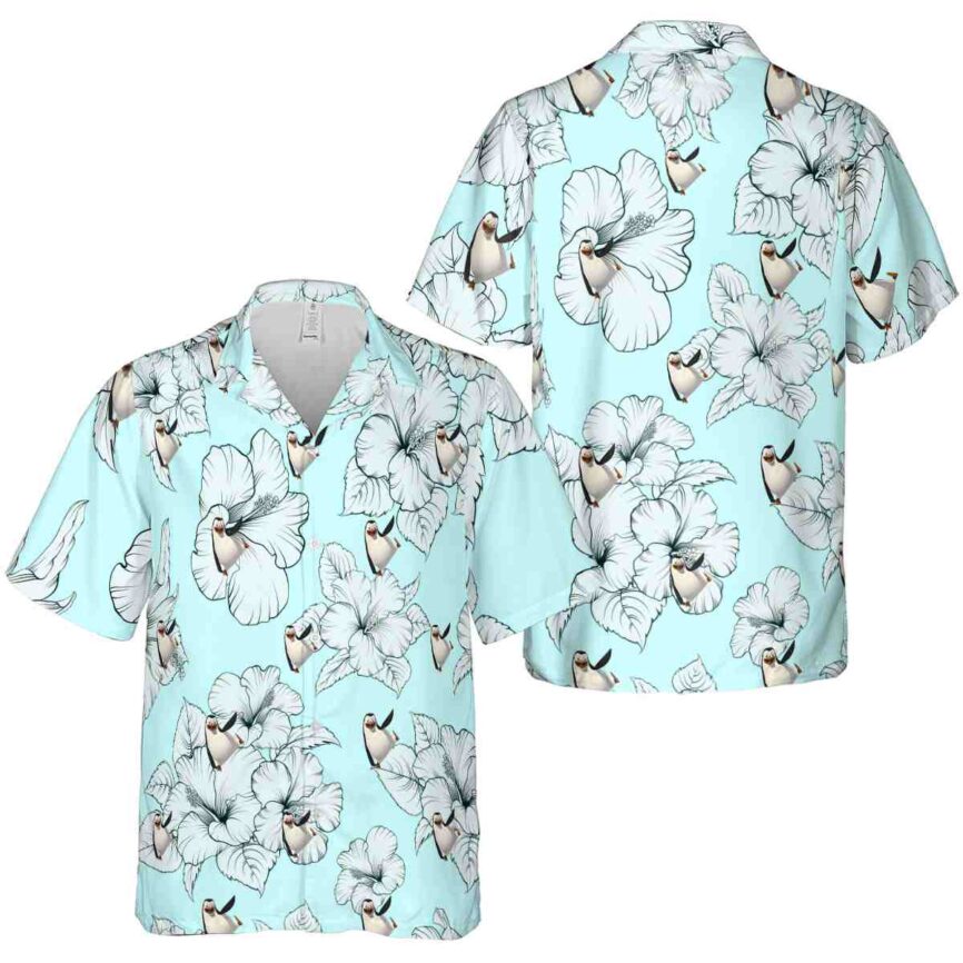 Penguin Hibiscus Flower Hawaiian Shirt Premium grade