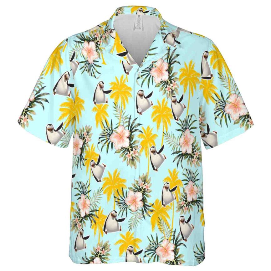 Penguin Hibiscus Palm Hawaiian Shirt Fashion forward