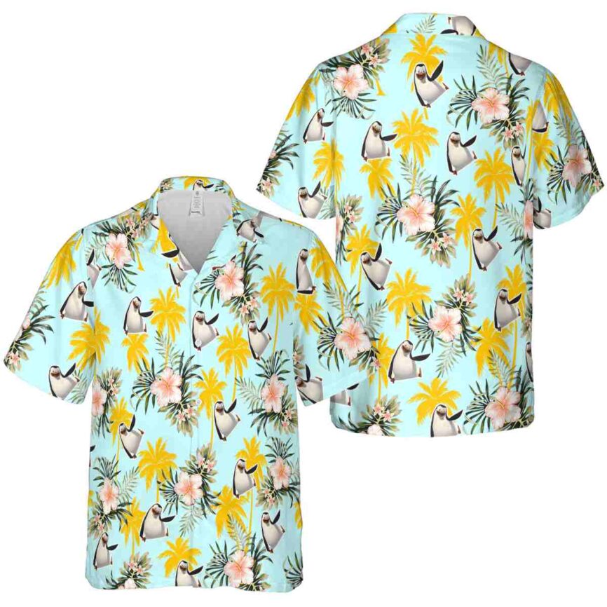 Penguin Hibiscus Palm Hawaiian Shirt Premium grade