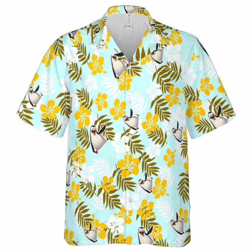Penguin Leafy Hibiscus Hawaiian Shirt Fashion forward