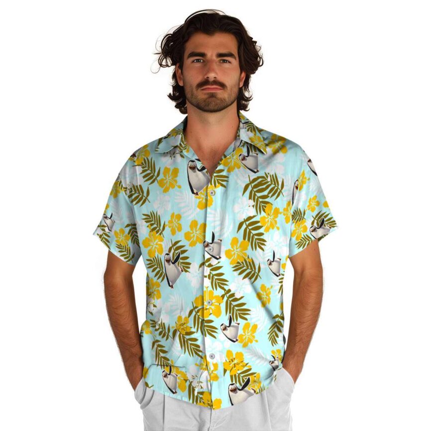 Penguin Leafy Hibiscus Hawaiian Shirt New Arrival
