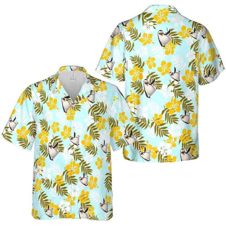Penguin Leafy Hibiscus Hawaiian Shirt Premium grade