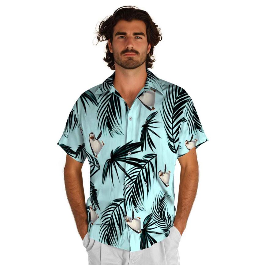 Penguin Monochrome Palm Hawaiian Shirt New Arrival