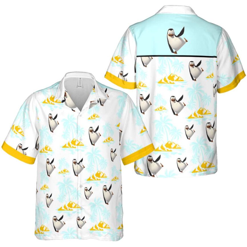 Penguin Palm Island Graphic Hawaiian Shirt Premium grade