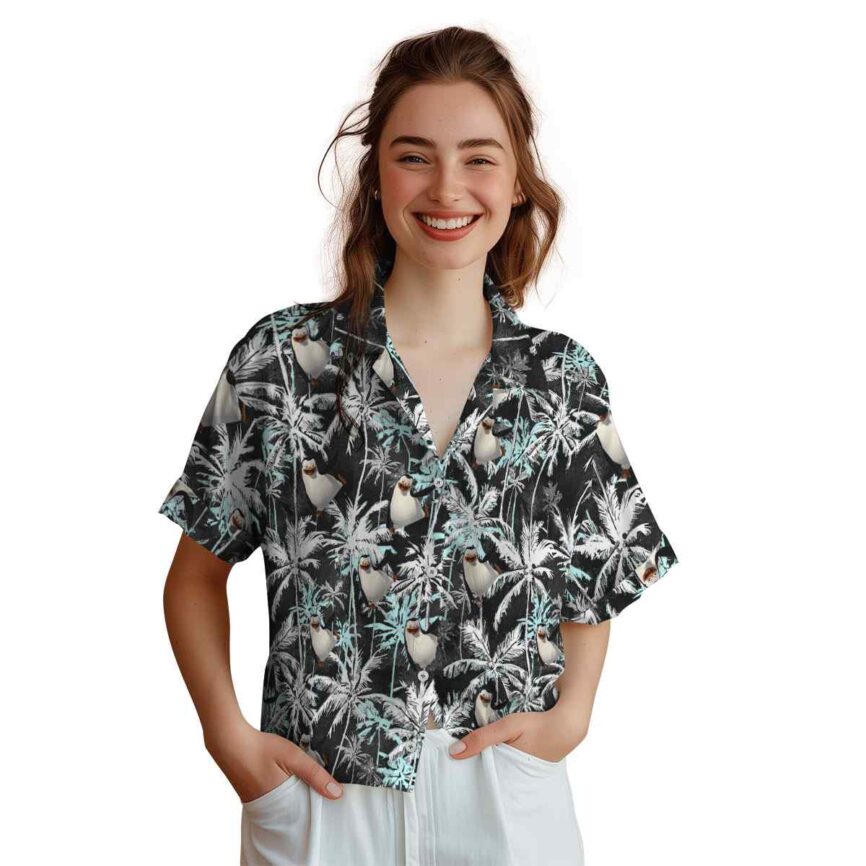 Penguin Palm Themed Hawaiian Shirt Top rated