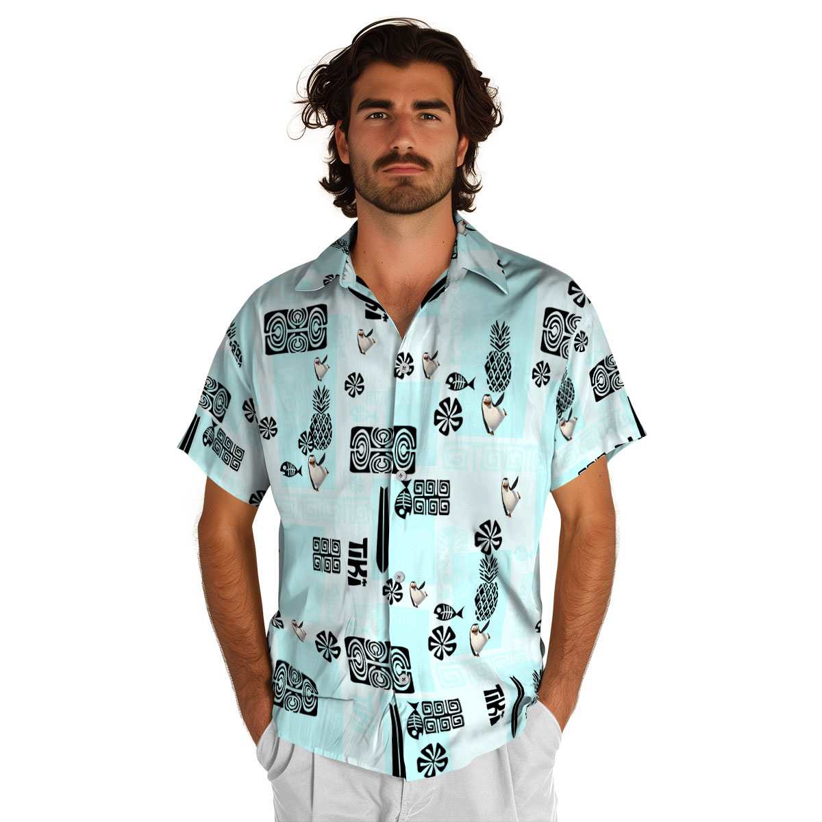 Penguin Tiki Motifs Hawaiian Shirt New Arrival Penguin Tiki Motifs Hawaiian Shirt New Arrival