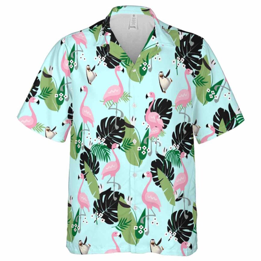 Penguin Tropical Flamingo Hawaiian Shirt Fashion forward