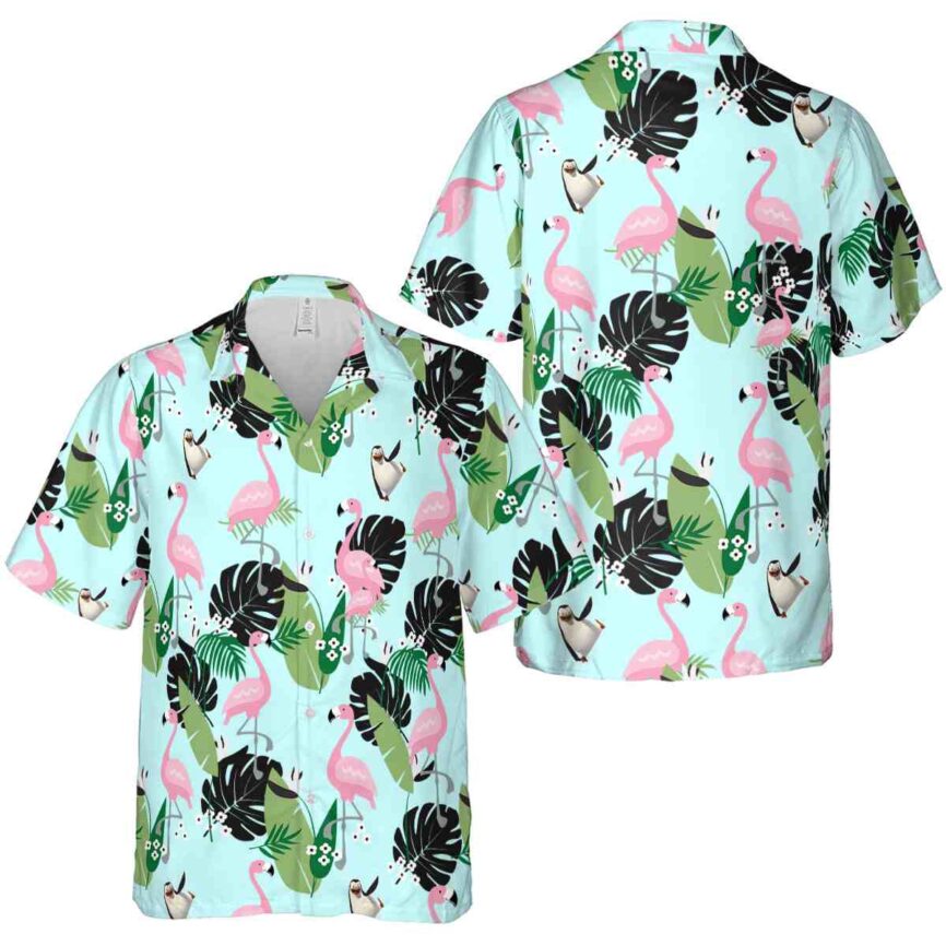 Penguin Tropical Flamingo Hawaiian Shirt Premium grade