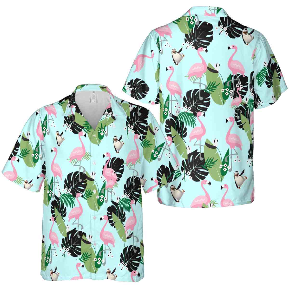 Penguin Tropical Flamingo Hawaiian Shirt Premium grade Penguin Tropical Flamingo Hawaiian Shirt Premium grade