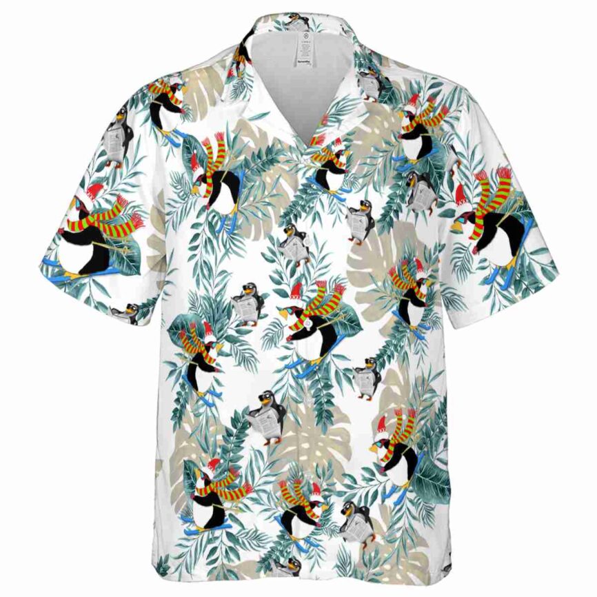 Penguin Tropical Fronds Hawaiian Shirt Fashion forward