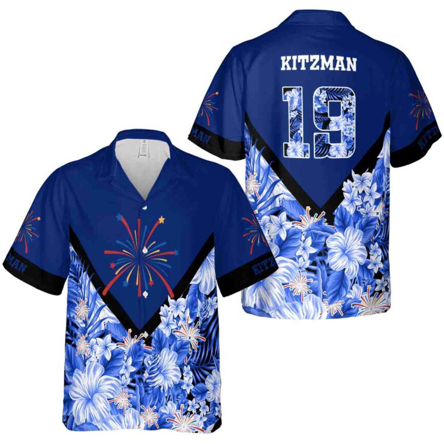 Personalized 4th Of July Bold Floral Number Hawaiian Shirt Premium grade