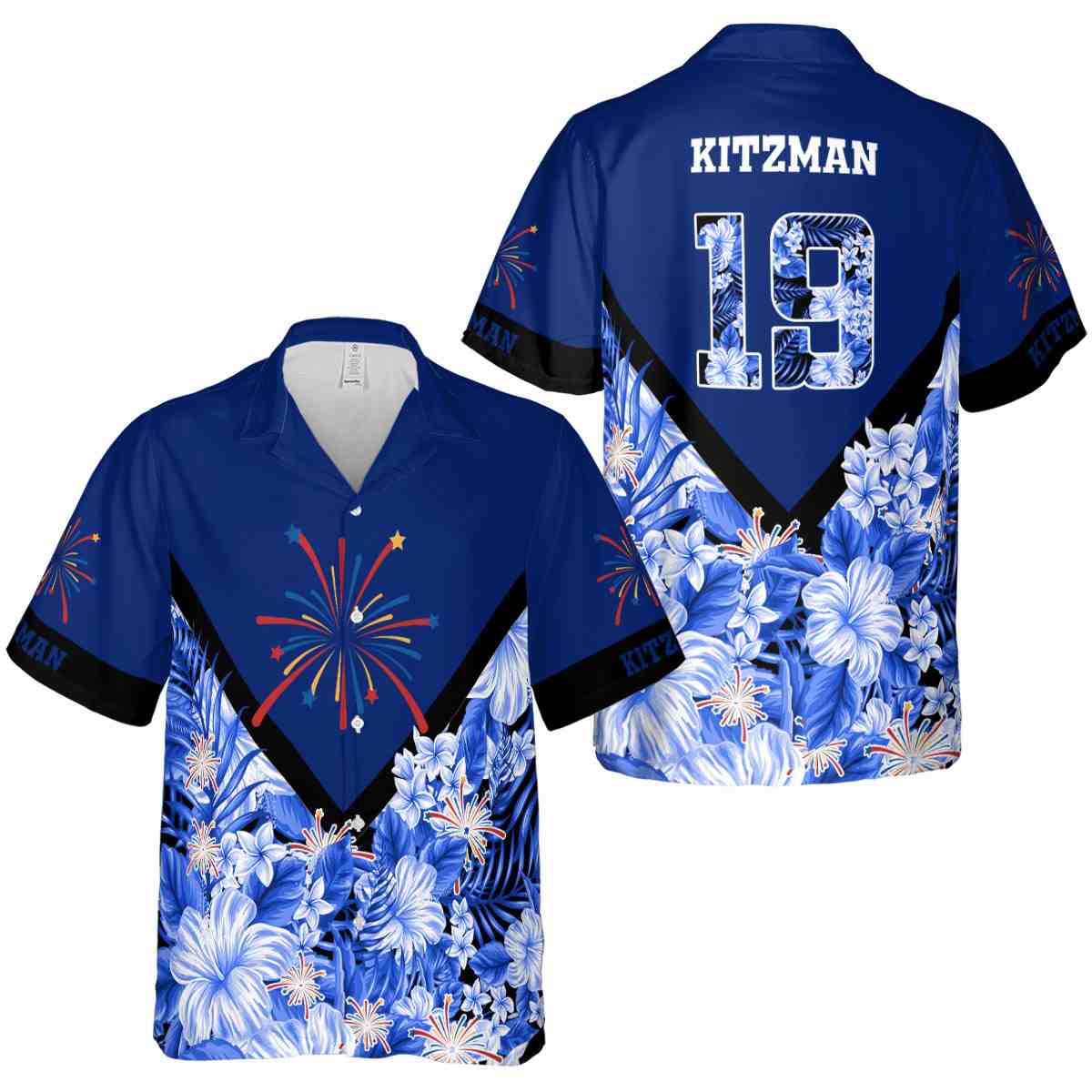 Personalized 4th Of July Bold Floral Number Hawaiian Shirt Premium grade Personalized 4th Of July Bold Floral Number Hawaiian Shirt Premium grade