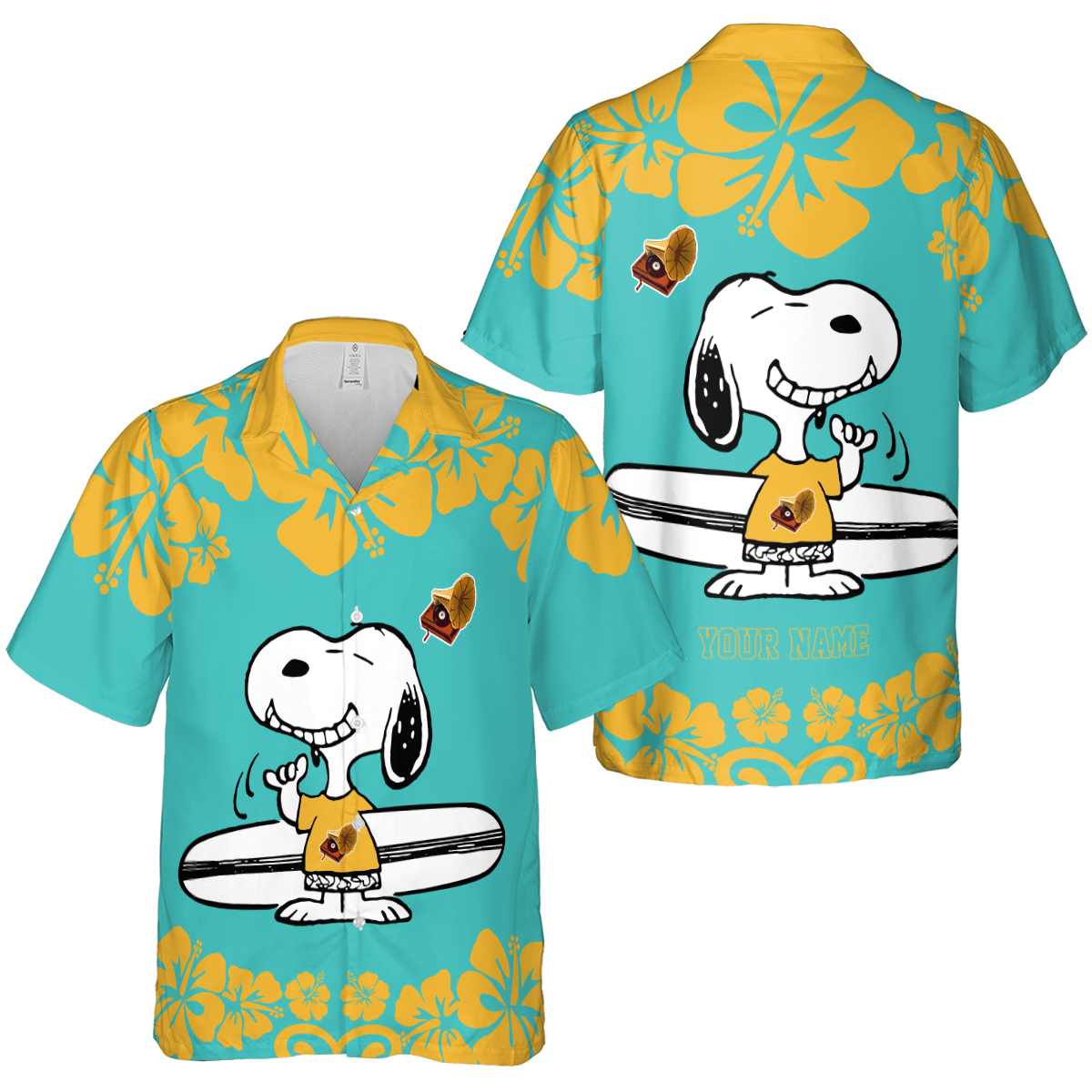 Personalized 50s Surfing Snoopy Hawaiian Shirt Premium grade Personalized 50s Surfing Snoopy Hawaiian Shirt Premium grade