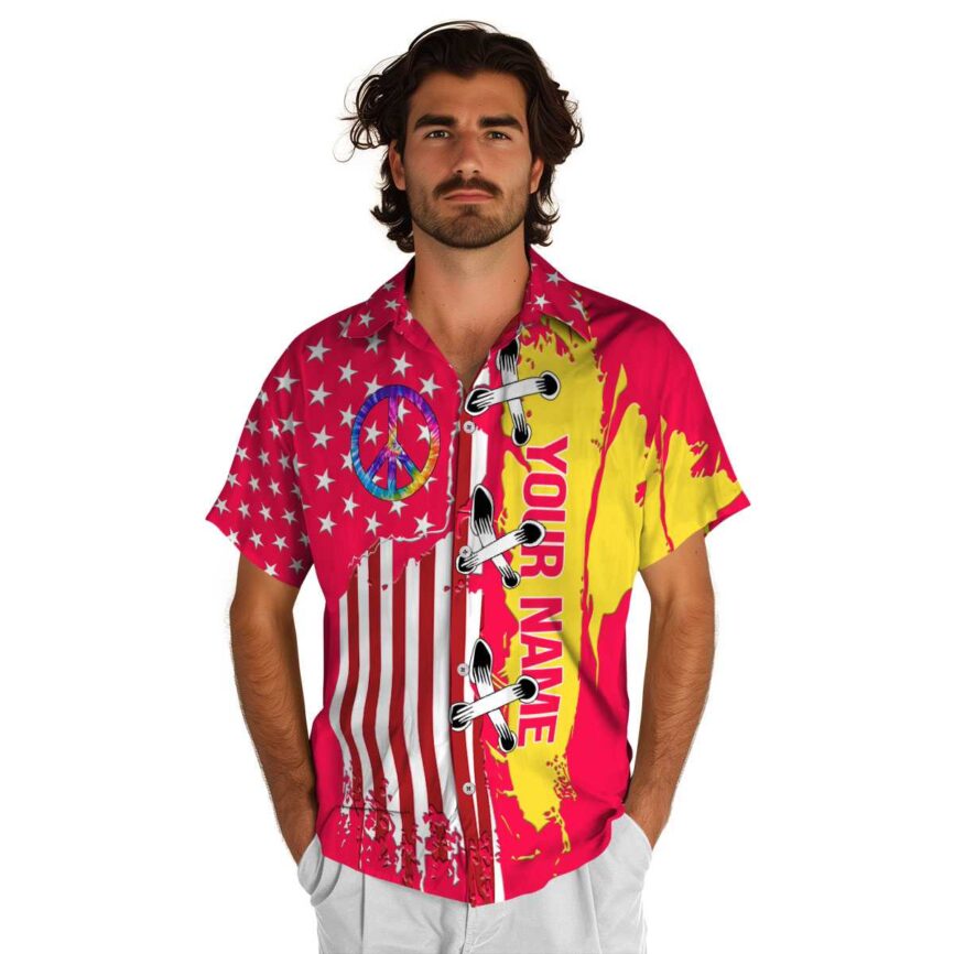 Personalized 60s Flag Stitches Hawaiian Shirt New Arrival