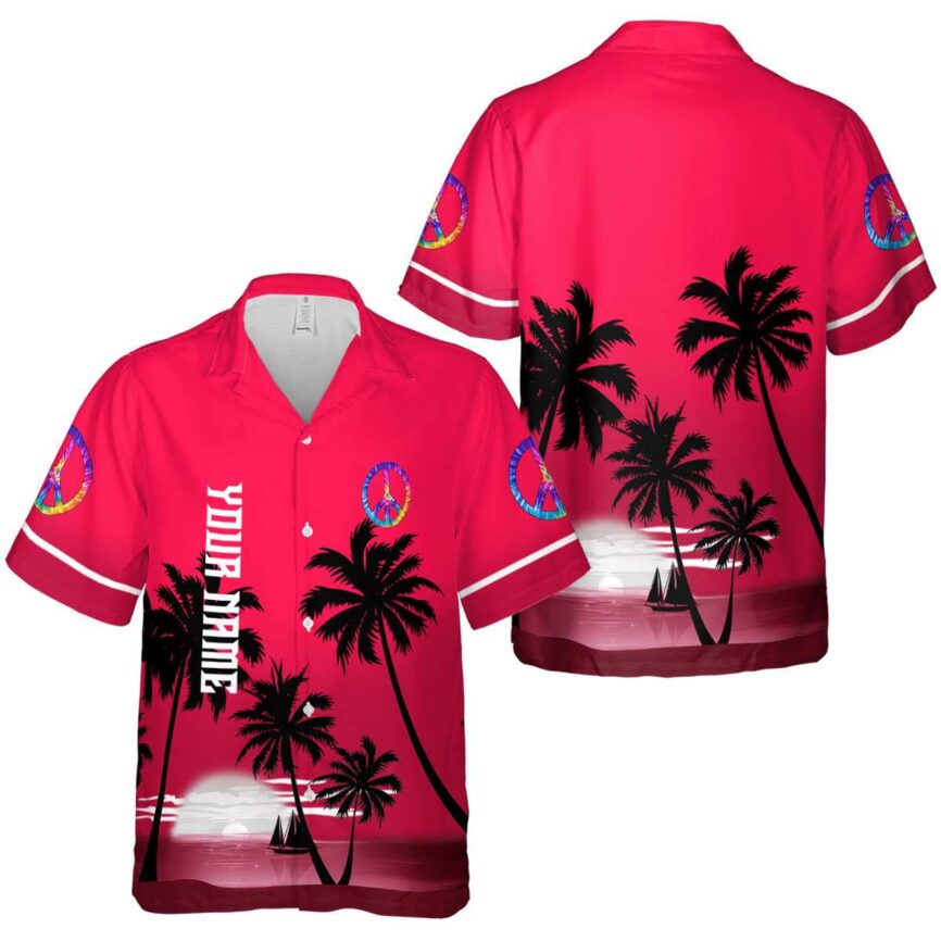 Personalized 60s Ocean Sunset Hawaiian Shirt Premium grade