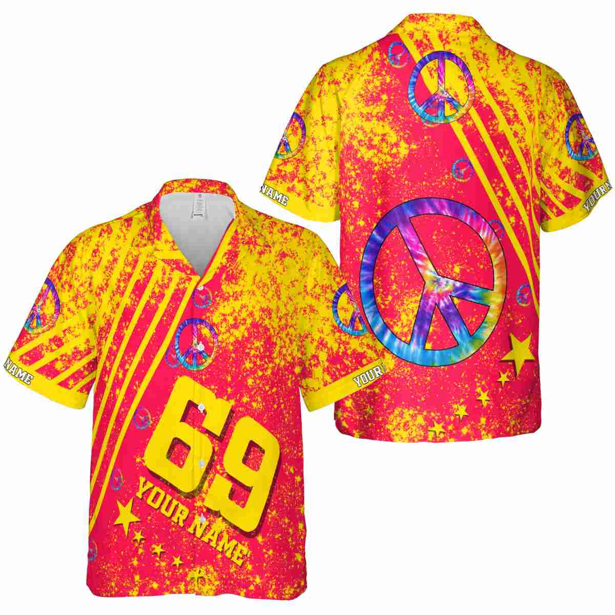 Personalized 60s Stripe Burst Hawaiian Shirt Premium grade Personalized 60s Stripe Burst Hawaiian Shirt Premium grade