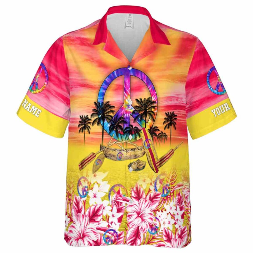 Personalized 60s Sunset Beach Canoe Hawaiian Shirt Fashion forward