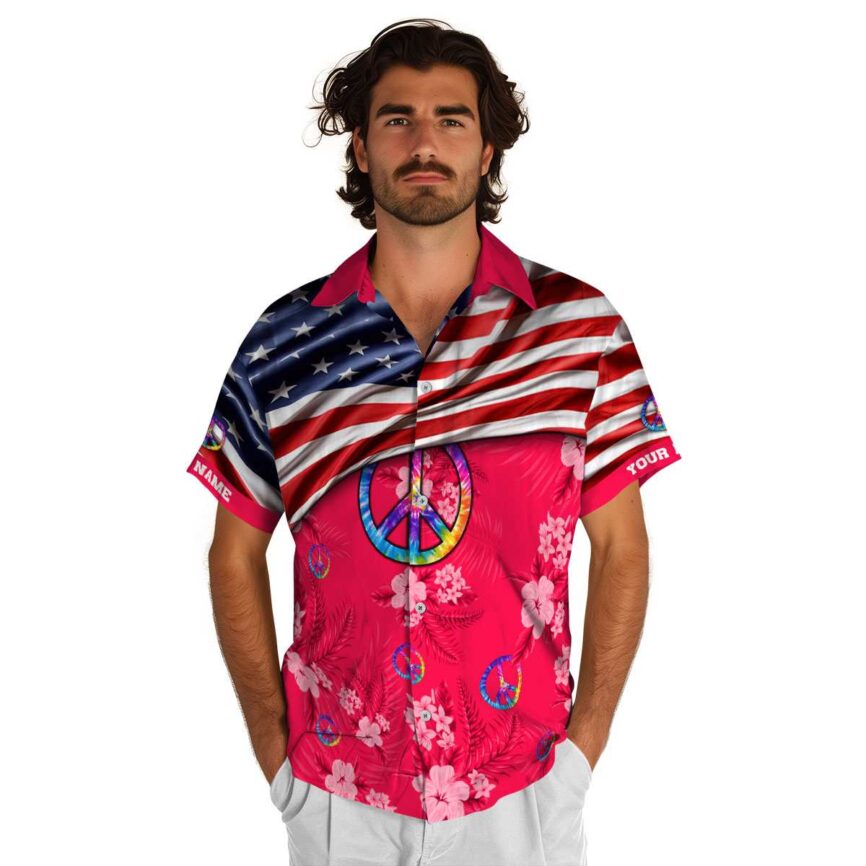 Personalized 60s US Flag Themed Hawaiian Shirt New Arrival