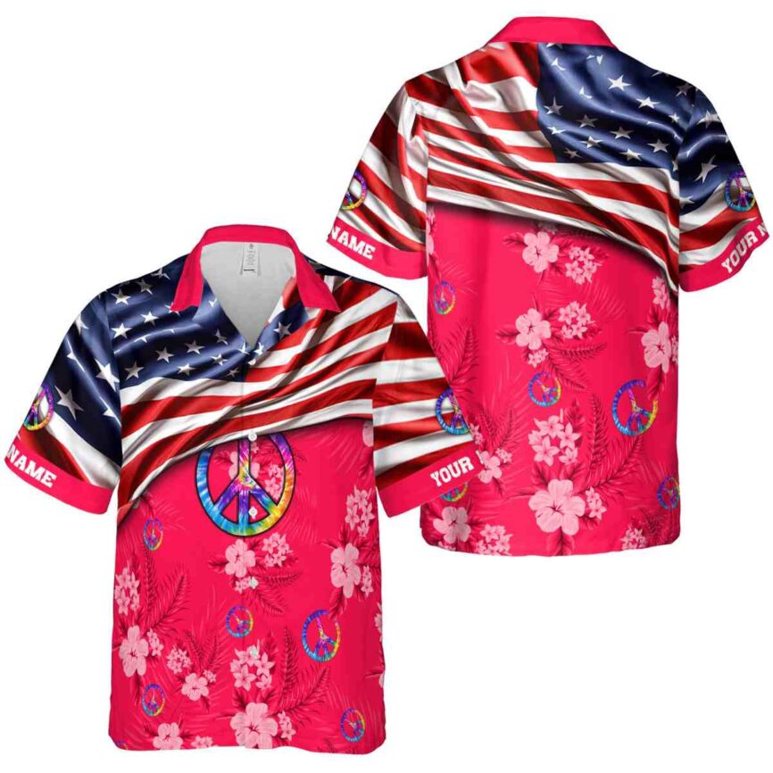 Personalized 60s US Flag Themed Hawaiian Shirt Premium grade