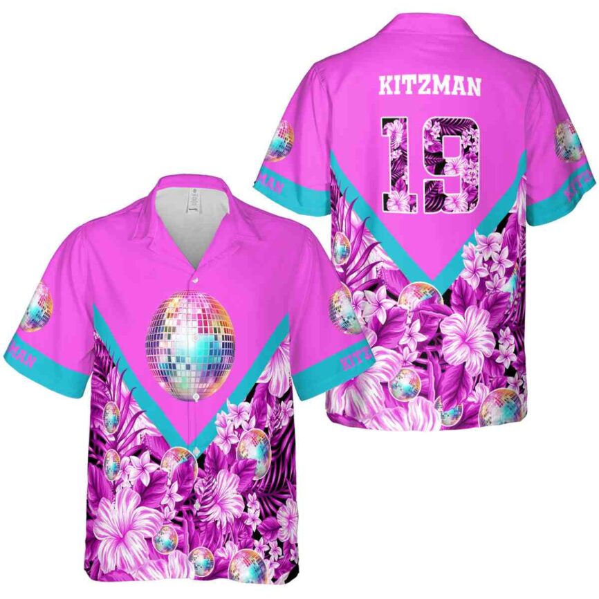 Personalized 70s Bold Floral Number Hawaiian Shirt Premium grade