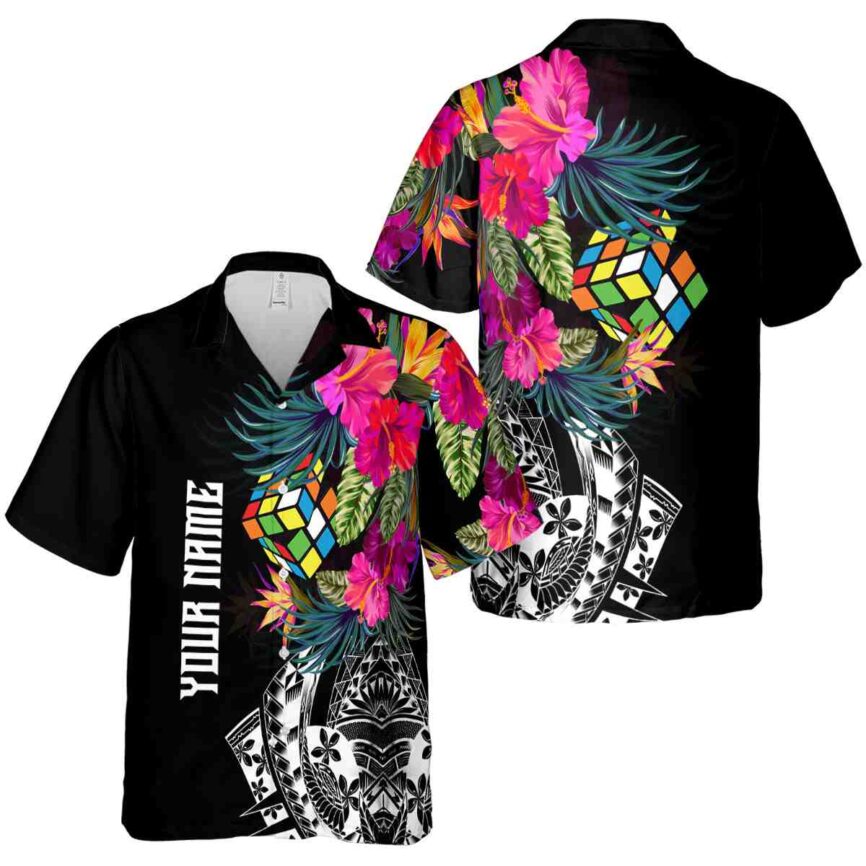 Personalized 80s Polynesian Flowers Hawaiian Shirt Premium grade