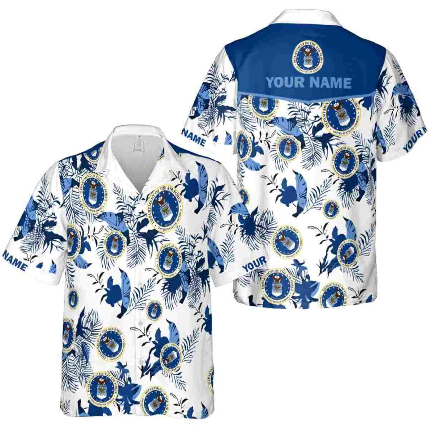 Personalized Air Force Leafy Accents Hawaiian Shirt Premium grade