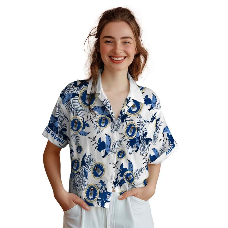 Personalized Air Force Leafy Accents Hawaiian Shirt Top rated