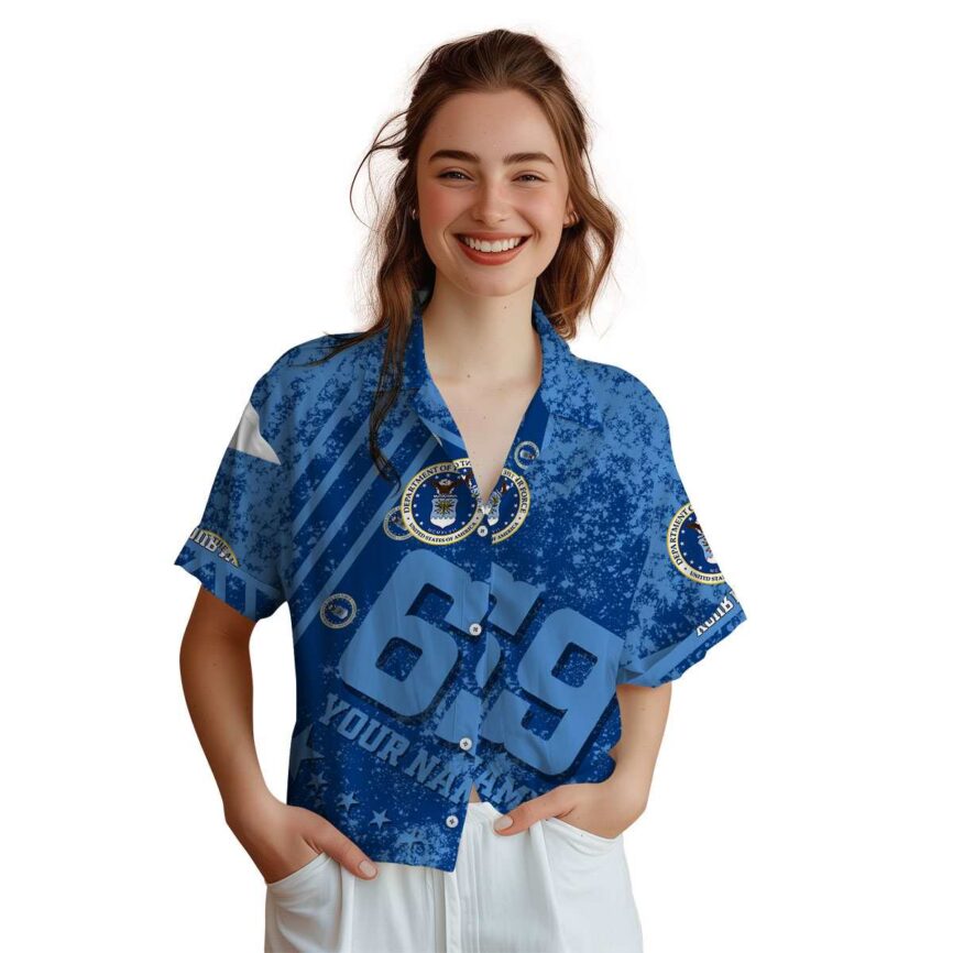 Personalized Air Force Stripe Burst Hawaiian Shirt Top rated