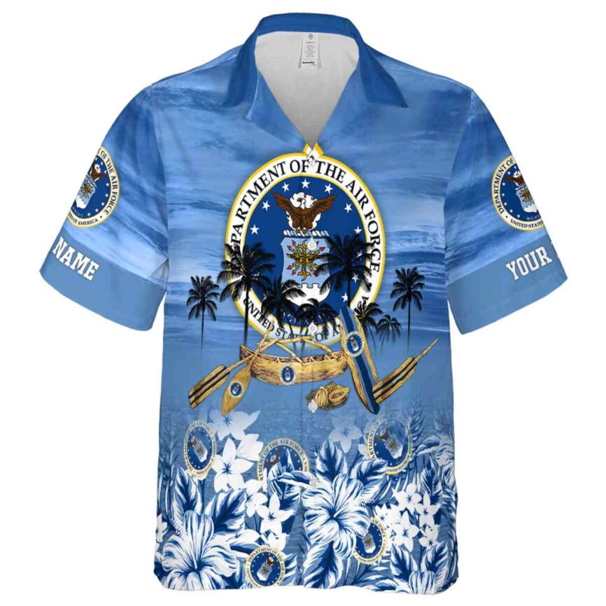 Personalized Air Force Sunset Beach Canoe Hawaiian Shirt Fashion forward
