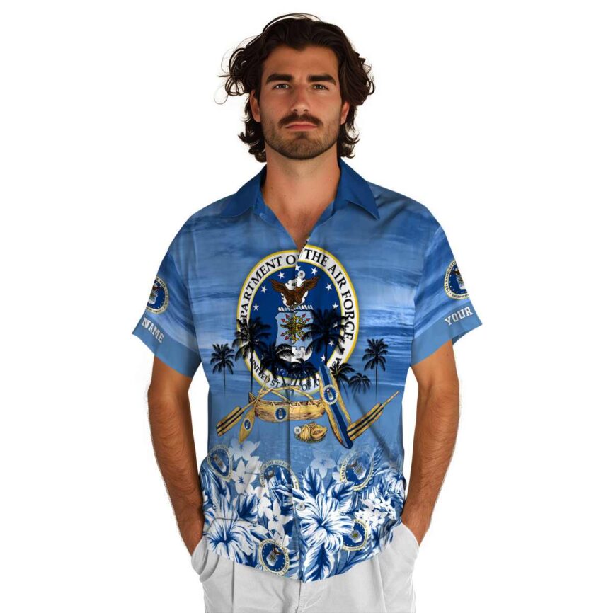 Personalized Air Force Sunset Beach Canoe Hawaiian Shirt New Arrival