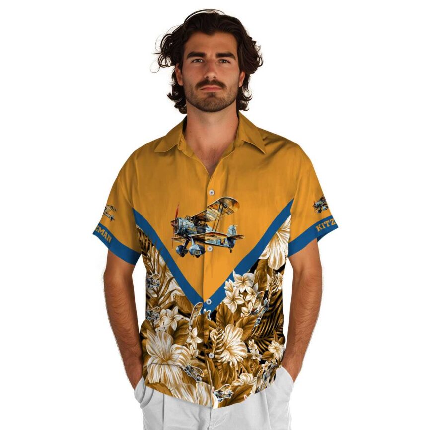 Personalized Airplane Bold Floral Number Hawaiian Shirt New Arrival