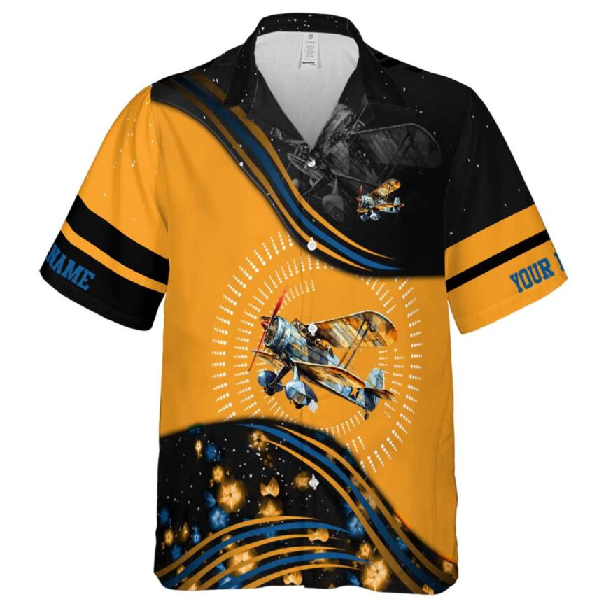 Personalized Airplane Dynamic Swirl Hawaiian Shirt Fashion forward