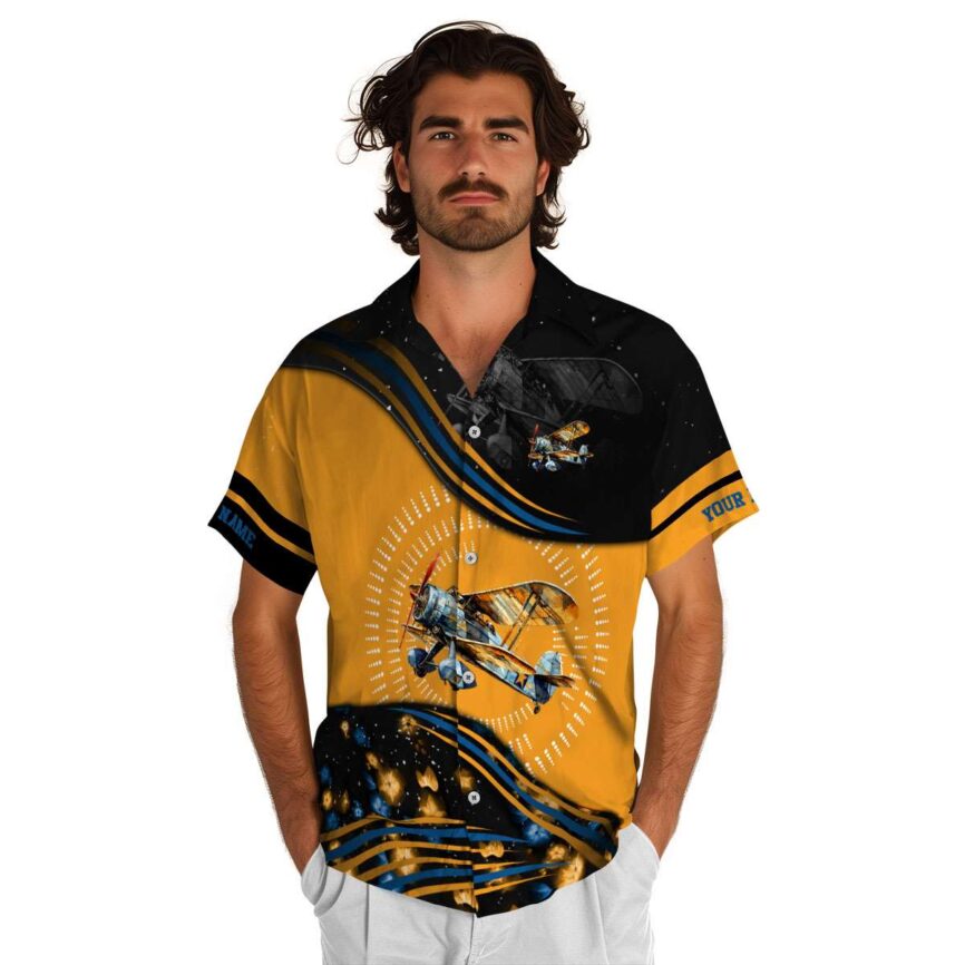 Personalized Airplane Dynamic Swirl Hawaiian Shirt New Arrival
