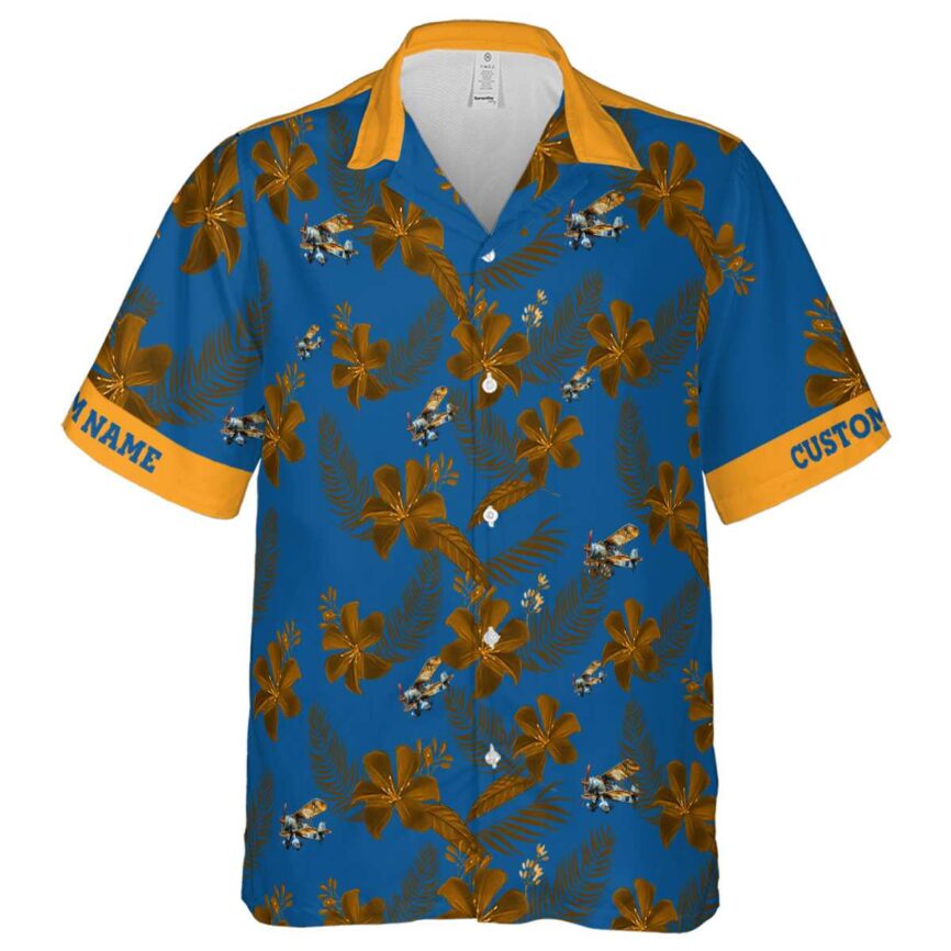 Personalized Airplane Tropical Flower Hawaiian Shirt Fashion forward