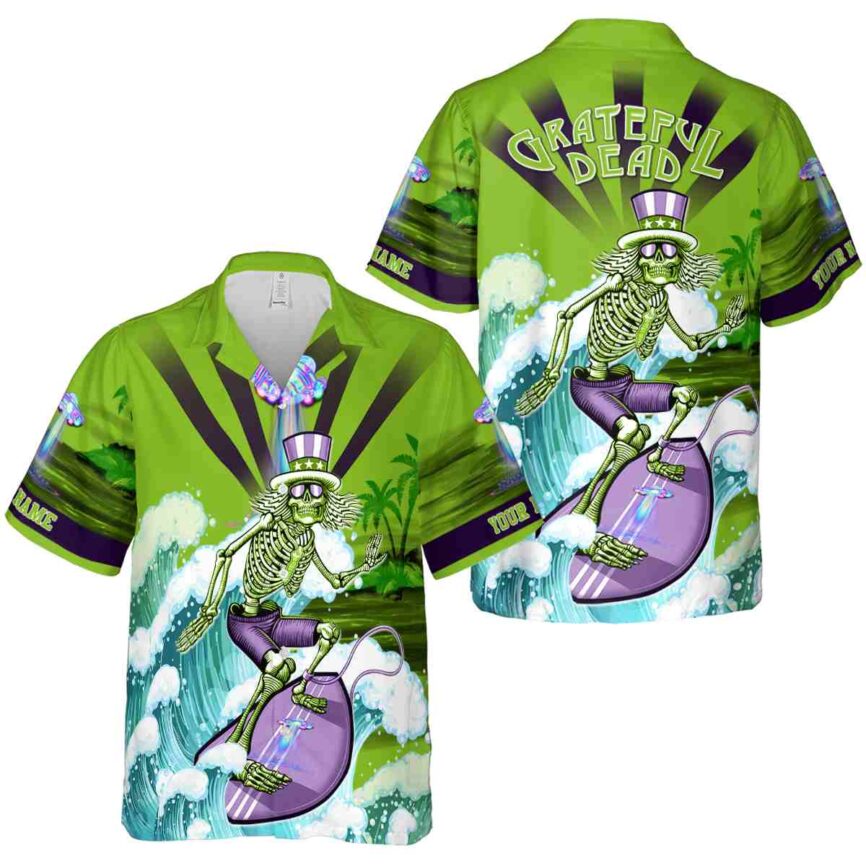 Personalized Alien Grateful Dead Motif Hawaiian Shirt Premium grade