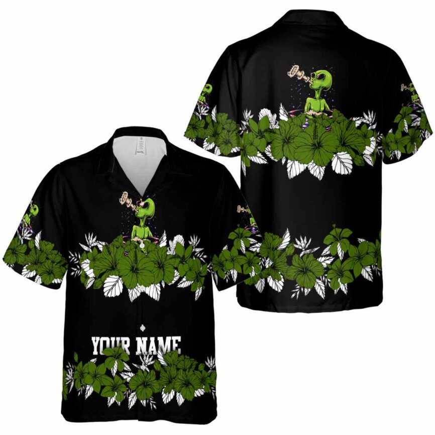 Personalized Alien Hibiscus Band Hawaiian Shirt Premium grade