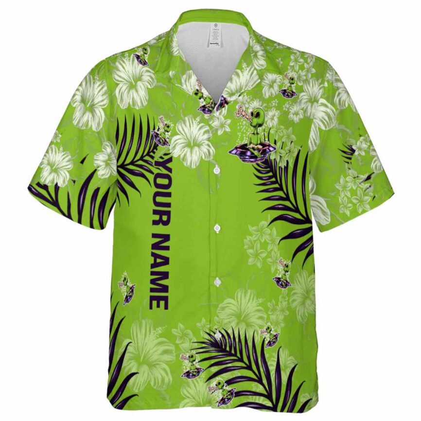 Personalized Alien Hibiscus Pattern Hawaiian Shirt Fashion forward