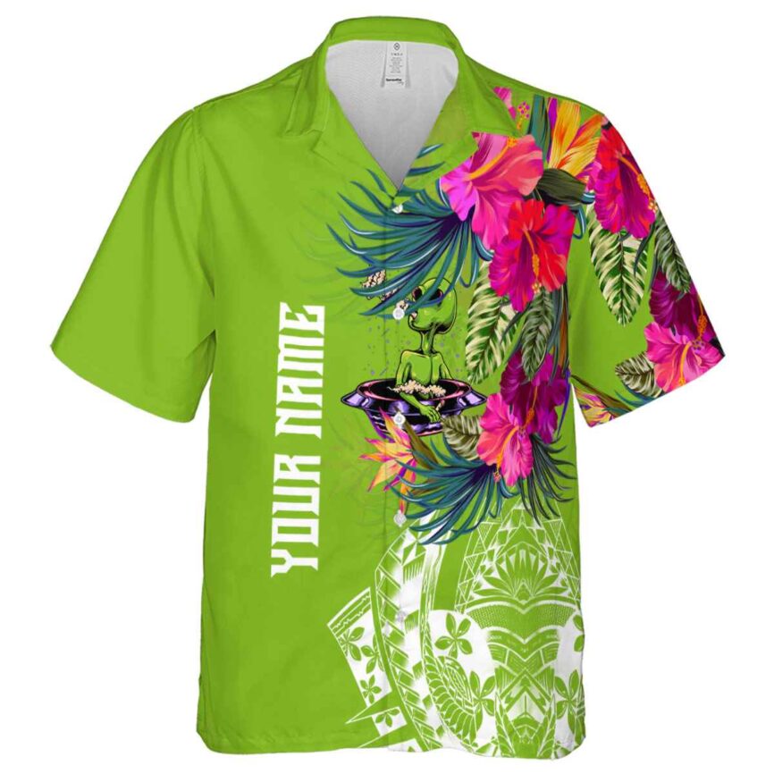 Personalized Alien Polynesian Flowers Hawaiian Shirt Fashion forward