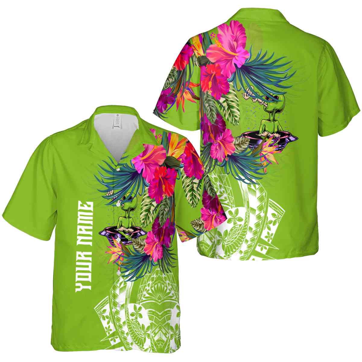 Personalized Alien Polynesian Flowers Hawaiian Shirt Premium grade Personalized Alien Polynesian Flowers Hawaiian Shirt Premium grade